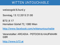 wienXtra-App Detail Detailansicht eines Events