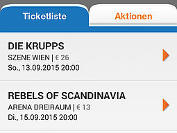 wienXtra-App ticketliste Konzert-Liste wienXtra-App