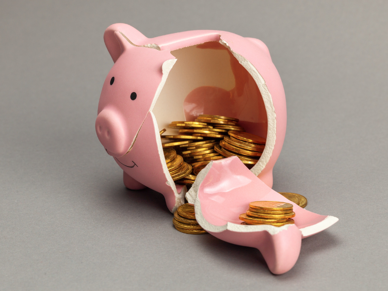 zerschlagenes Sparschwein