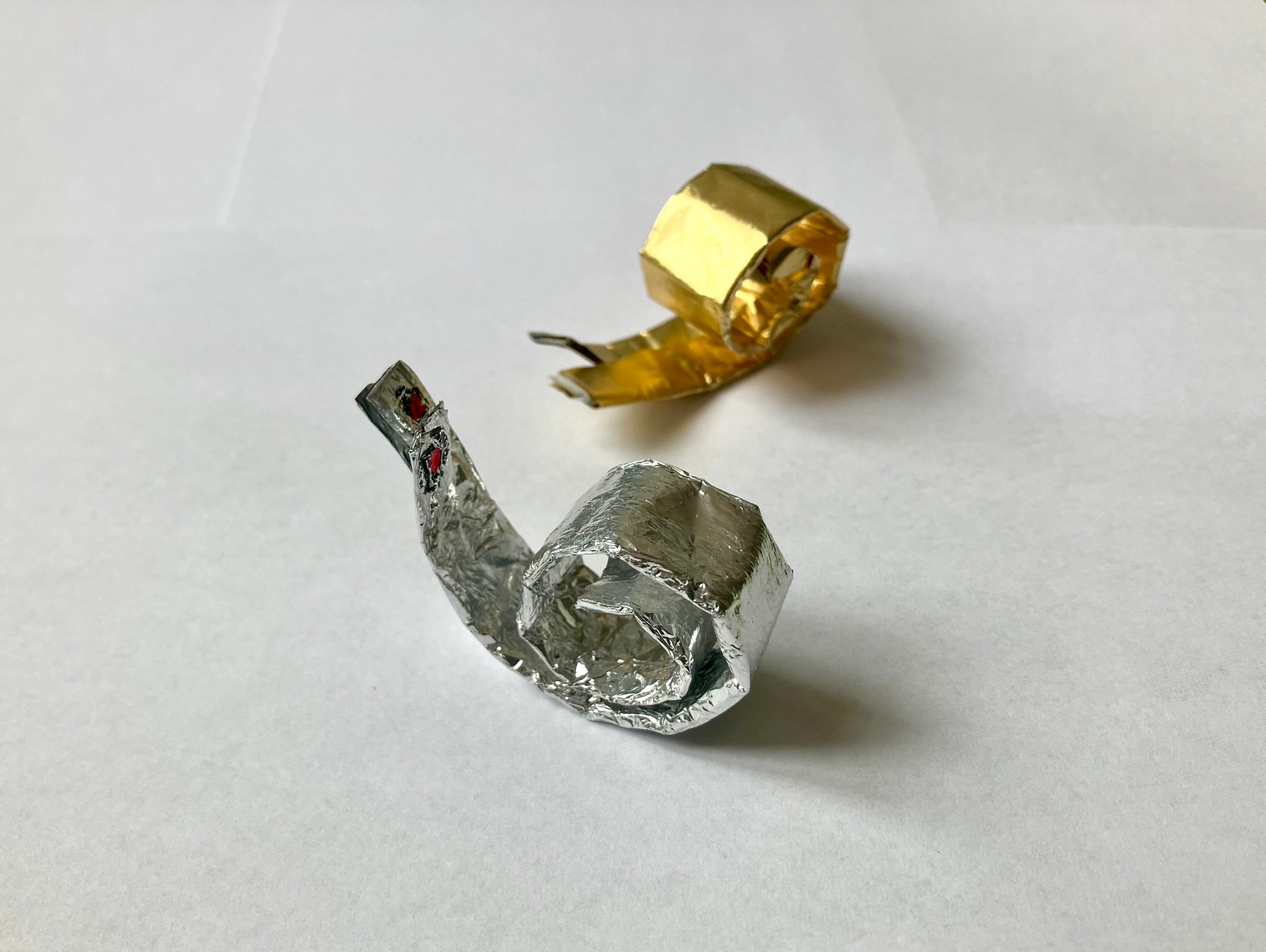 Schnecke Schnecken aus Alufolie