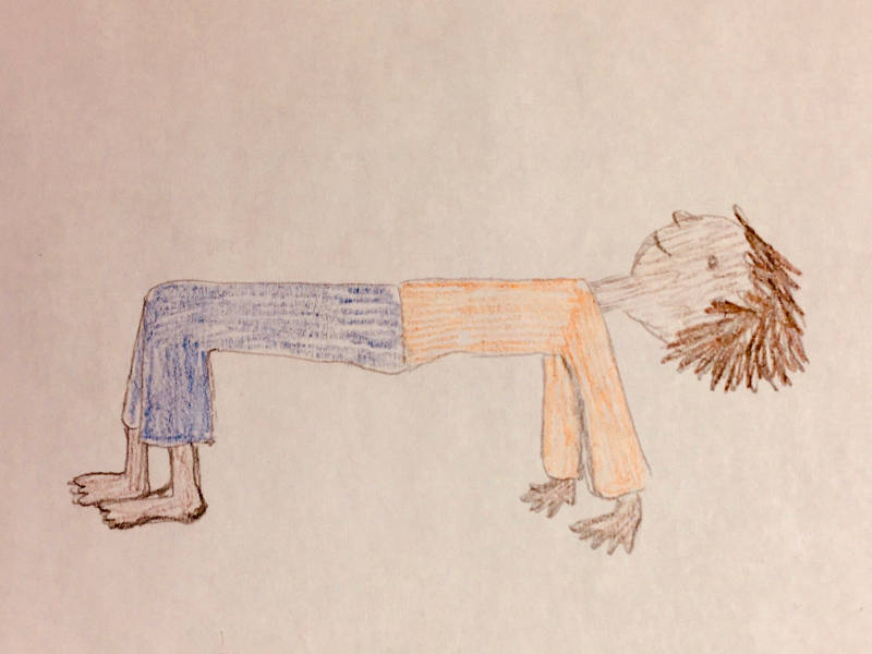 Krabbe Krabbe als Yogapose gezeichnet