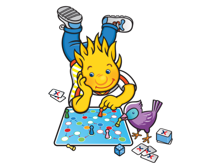 Holli mit Spielbrett