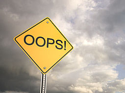 Warning road sign "OOPS!" Straßenschild OOps