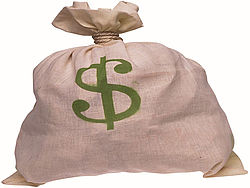 Geldsack mit Dollarnote