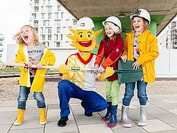 WIENXTRA Stadtbox Kinder auf Baustelle