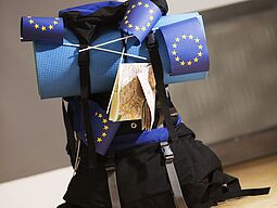 Rucksack mit Europa Fahnen