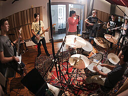 Band, Jugendliche, männlich, weiblich, Studio, Instrumente
