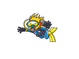Holli als Taucher mit Taucherbrille
