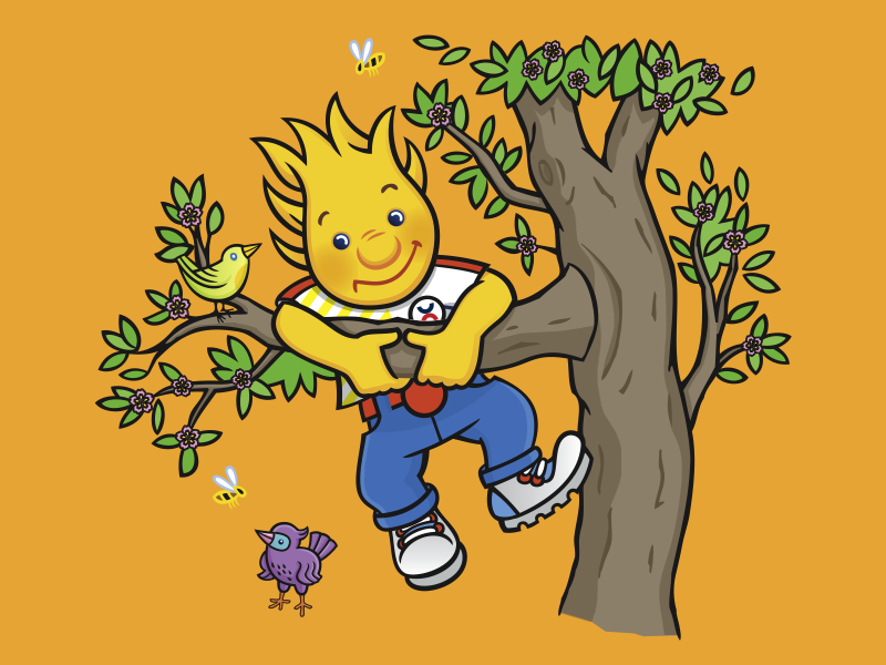 Frühlingswirbel Holli am Baum