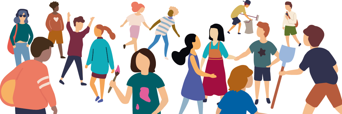 Einfach machen - Header Illustration von Kindern und Jugendlichen
